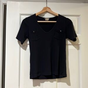 J Crew Navy v-neck short sleeve tee with pockets